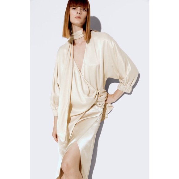 ZARA SATIN EFFECT LONG TUNIC BLOUSE - Picture 8 of 16